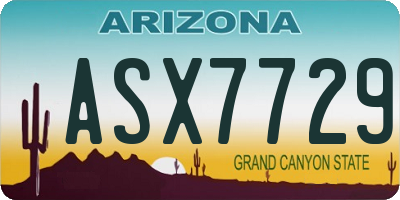 AZ license plate ASX7729