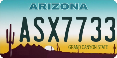 AZ license plate ASX7733