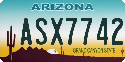 AZ license plate ASX7742