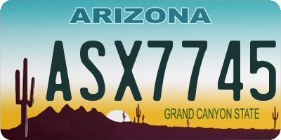 AZ license plate ASX7745