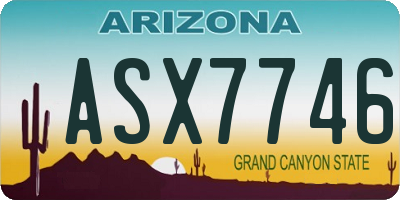 AZ license plate ASX7746