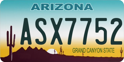 AZ license plate ASX7752