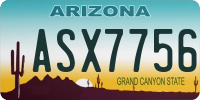 AZ license plate ASX7756