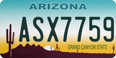 AZ license plate ASX7759