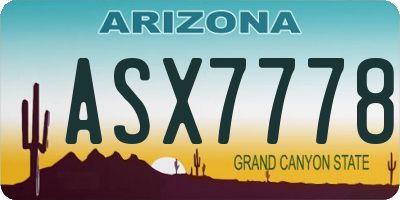 AZ license plate ASX7778