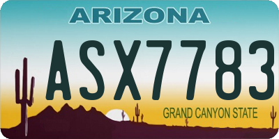 AZ license plate ASX7783