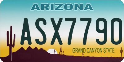 AZ license plate ASX7790