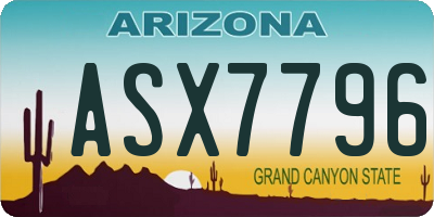 AZ license plate ASX7796