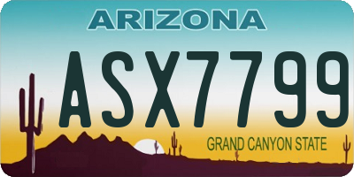AZ license plate ASX7799