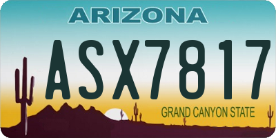 AZ license plate ASX7817