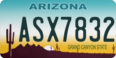 AZ license plate ASX7832