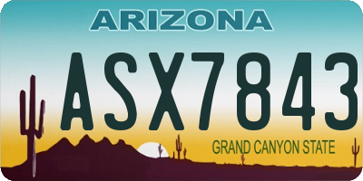 AZ license plate ASX7843