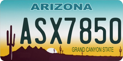 AZ license plate ASX7850