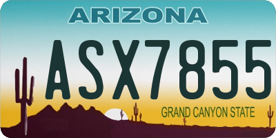 AZ license plate ASX7855