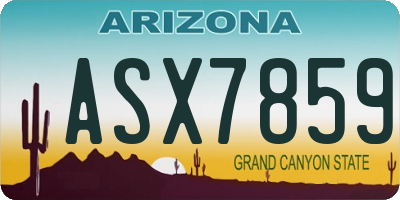 AZ license plate ASX7859