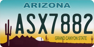AZ license plate ASX7882