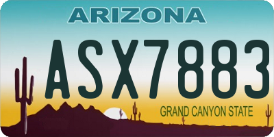 AZ license plate ASX7883