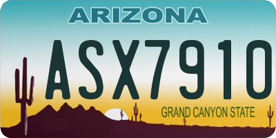 AZ license plate ASX7910