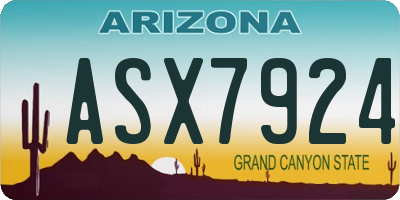 AZ license plate ASX7924