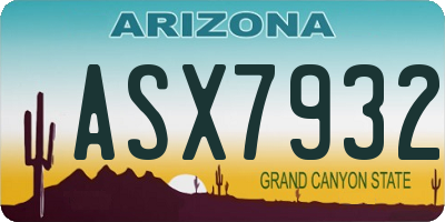 AZ license plate ASX7932