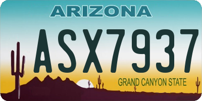 AZ license plate ASX7937