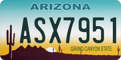 AZ license plate ASX7951