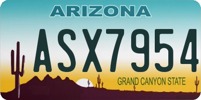 AZ license plate ASX7954