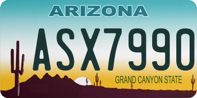 AZ license plate ASX7990