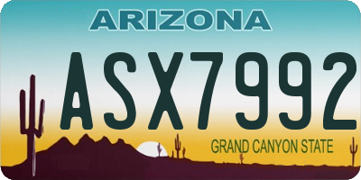 AZ license plate ASX7992