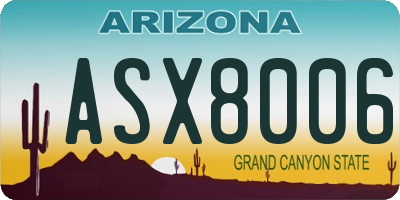 AZ license plate ASX8006
