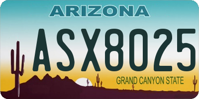 AZ license plate ASX8025
