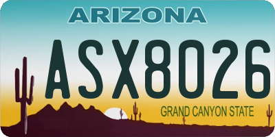 AZ license plate ASX8026