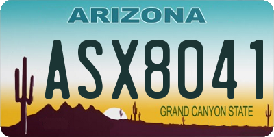 AZ license plate ASX8041