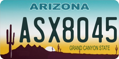 AZ license plate ASX8045