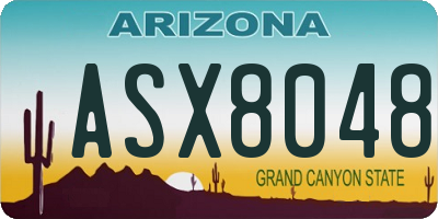 AZ license plate ASX8048