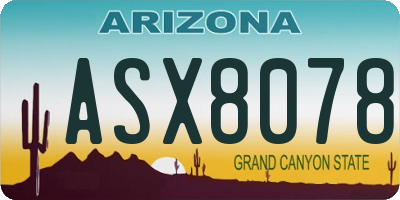 AZ license plate ASX8078
