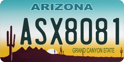 AZ license plate ASX8081