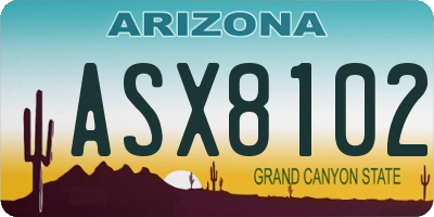 AZ license plate ASX8102