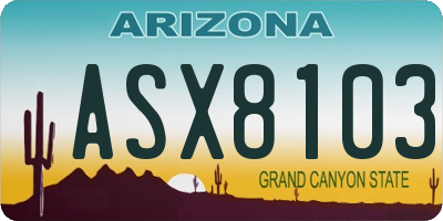 AZ license plate ASX8103