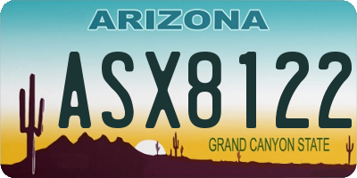 AZ license plate ASX8122