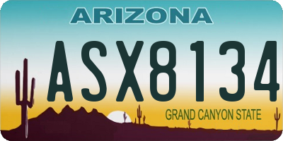 AZ license plate ASX8134