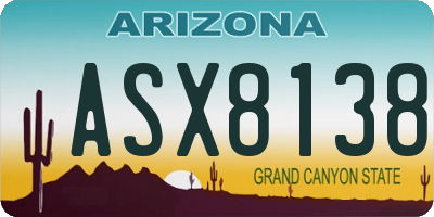 AZ license plate ASX8138
