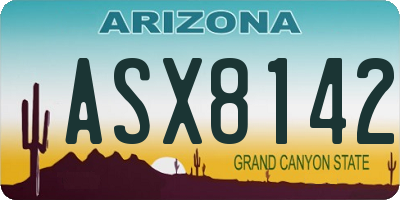 AZ license plate ASX8142