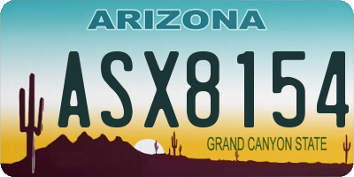 AZ license plate ASX8154