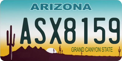 AZ license plate ASX8159