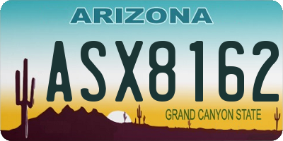AZ license plate ASX8162