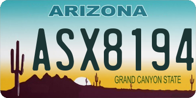 AZ license plate ASX8194