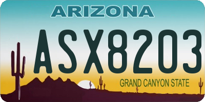 AZ license plate ASX8203