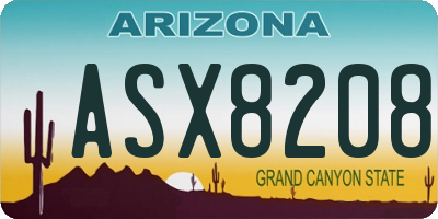 AZ license plate ASX8208