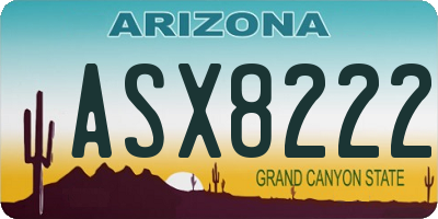 AZ license plate ASX8222